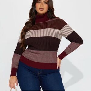 Fashion Nova Women's Multicolor Turtleneck Sweater